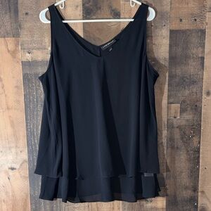 Women’s Sz 14 Lane Bryant Black Layered V-Neck Chiffon Camisole New